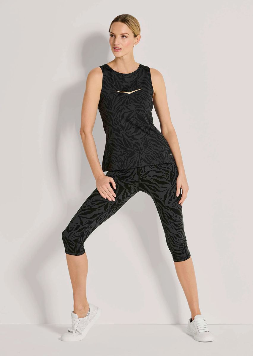 Ärmelloses Tanktop mit Ton-in-Ton Print