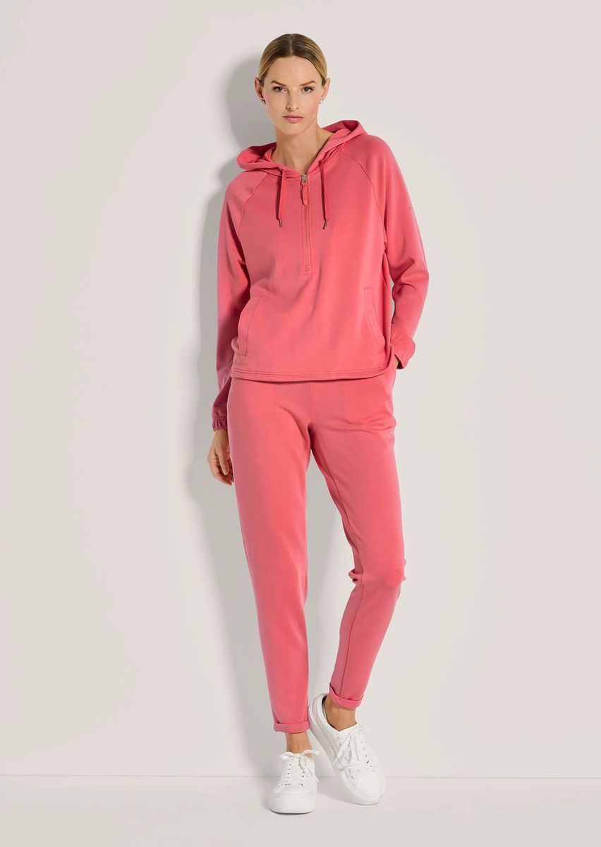 Funktionales Kapuzen-Sweatshirt mit Halbreißverschluss