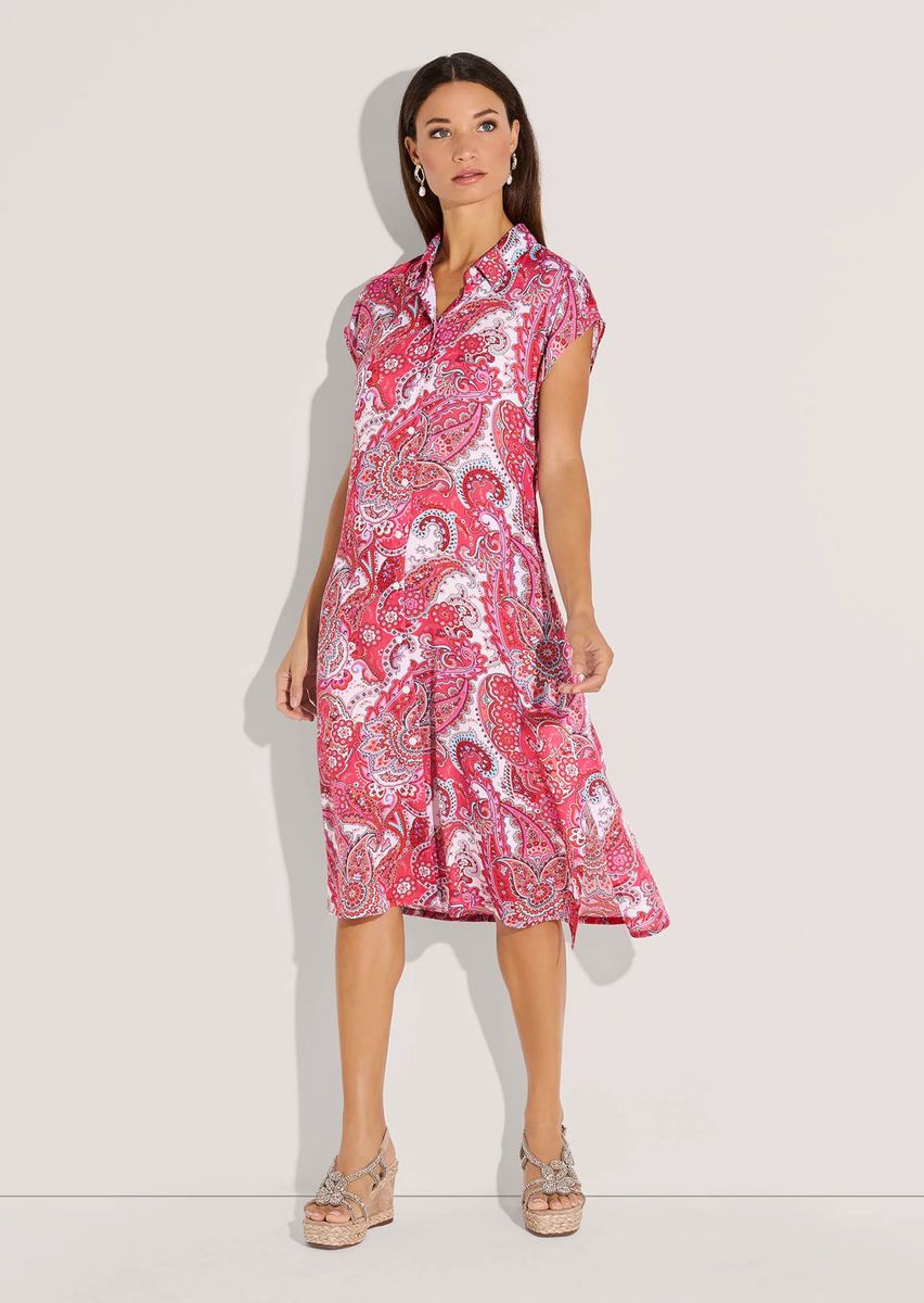 Hemdblusenkleid mit Paisley-Muster