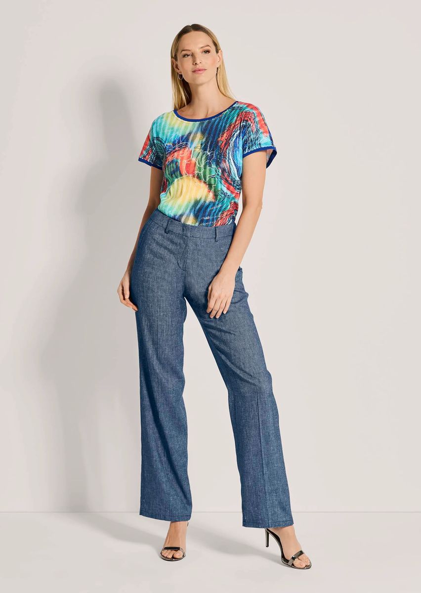 Schicke Bügelfaltenhose aus Leinen-Mix