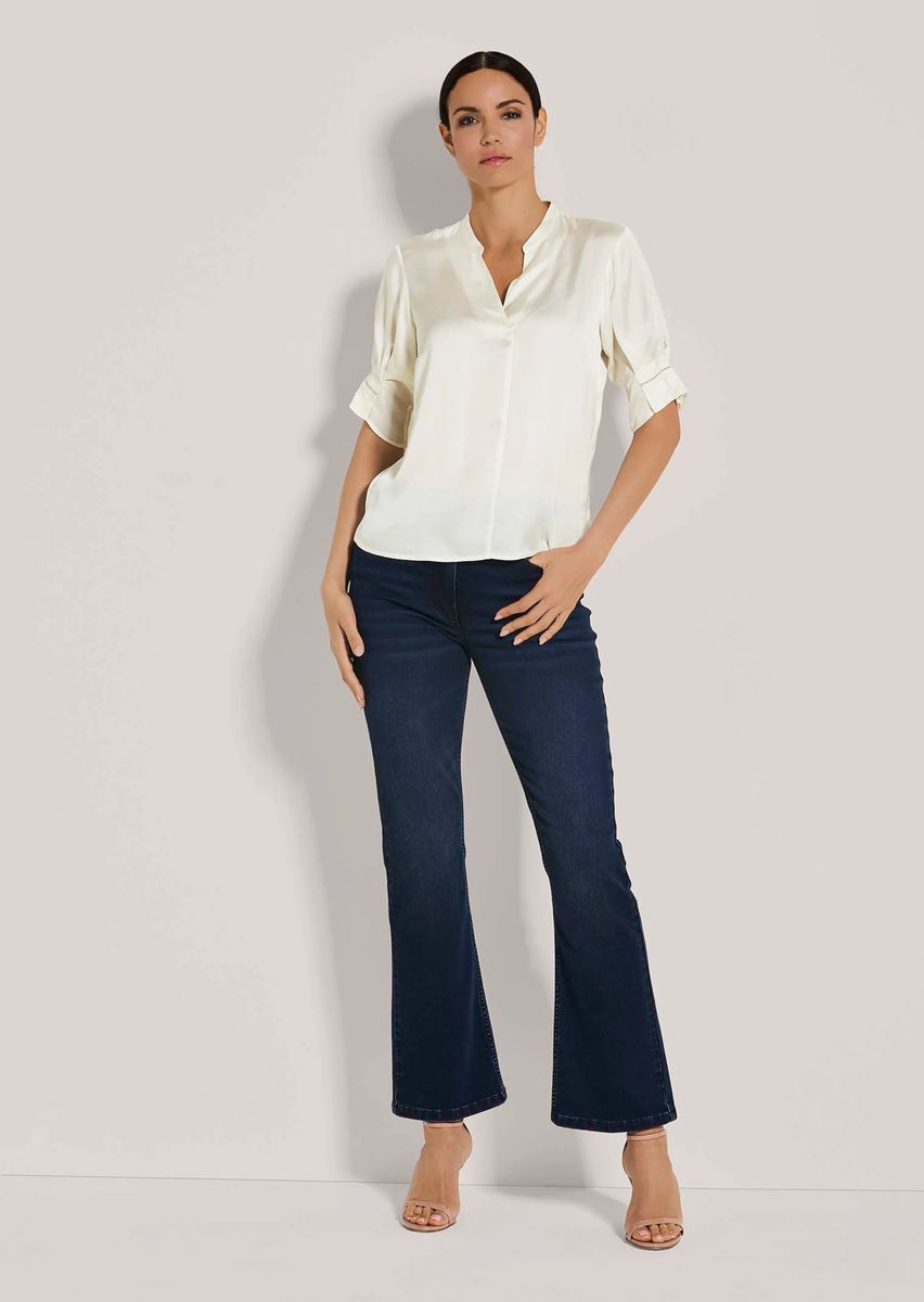 Fließende Satin-Tunika-Bluse