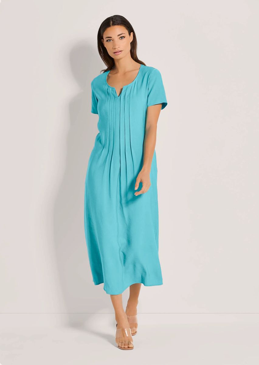 Midikleid mit Struktur und Falten