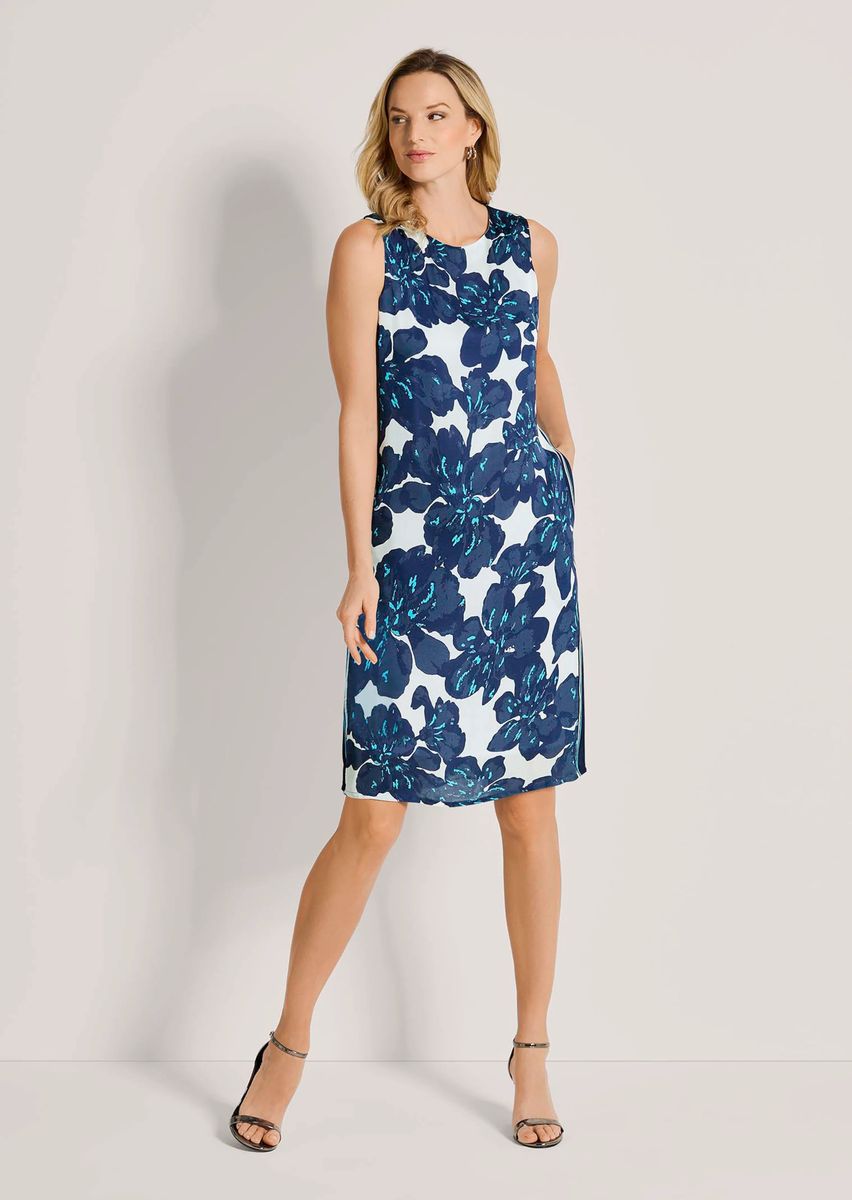 Ärmelloses Etui-Kleid mit Blumenmuster