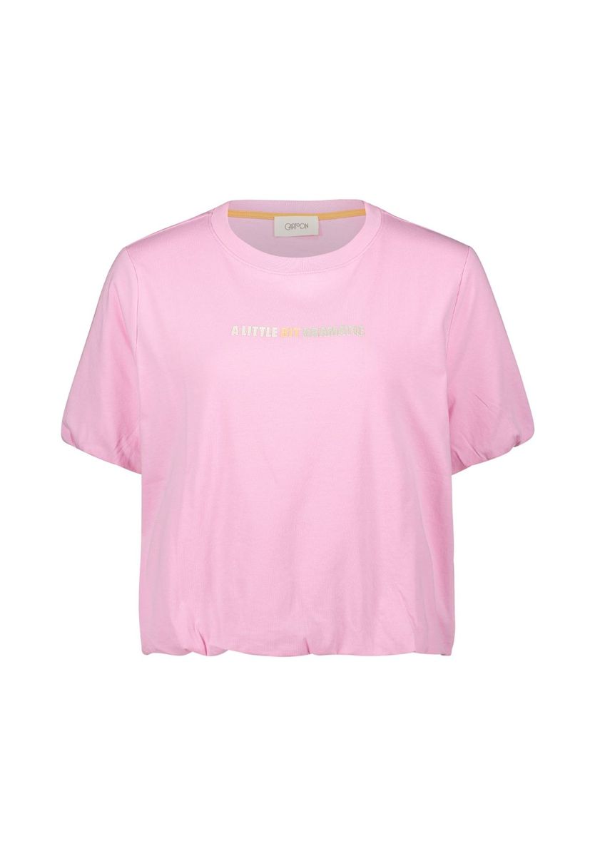 T-Shirt mit Slogan und Saumbund
