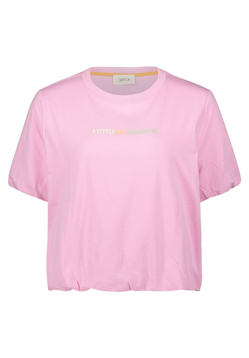T-Shirt mit Slogan und Saumbund