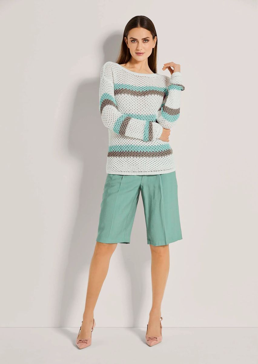 Gestreifter Pullover aus Bändchengarn