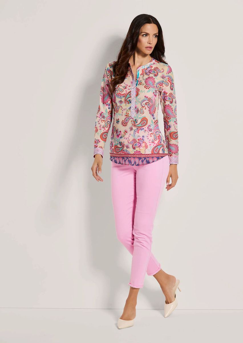 Lange Tunika-Bluse mit Paisleymuster
