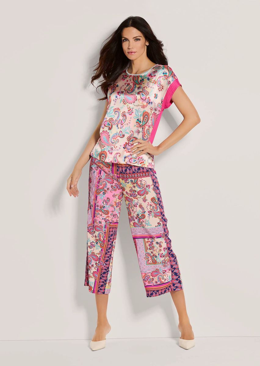 Rundhals-Shirt mit Paisley-Print