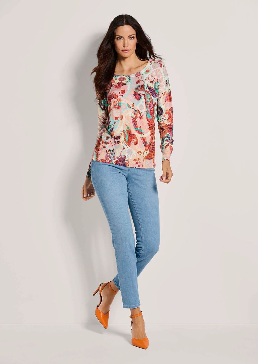 Langarmpullover mit Paisley-Muster