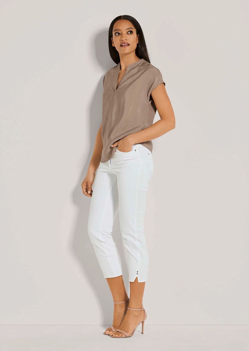 Luftige Kurzarm-Tunika-Bluse