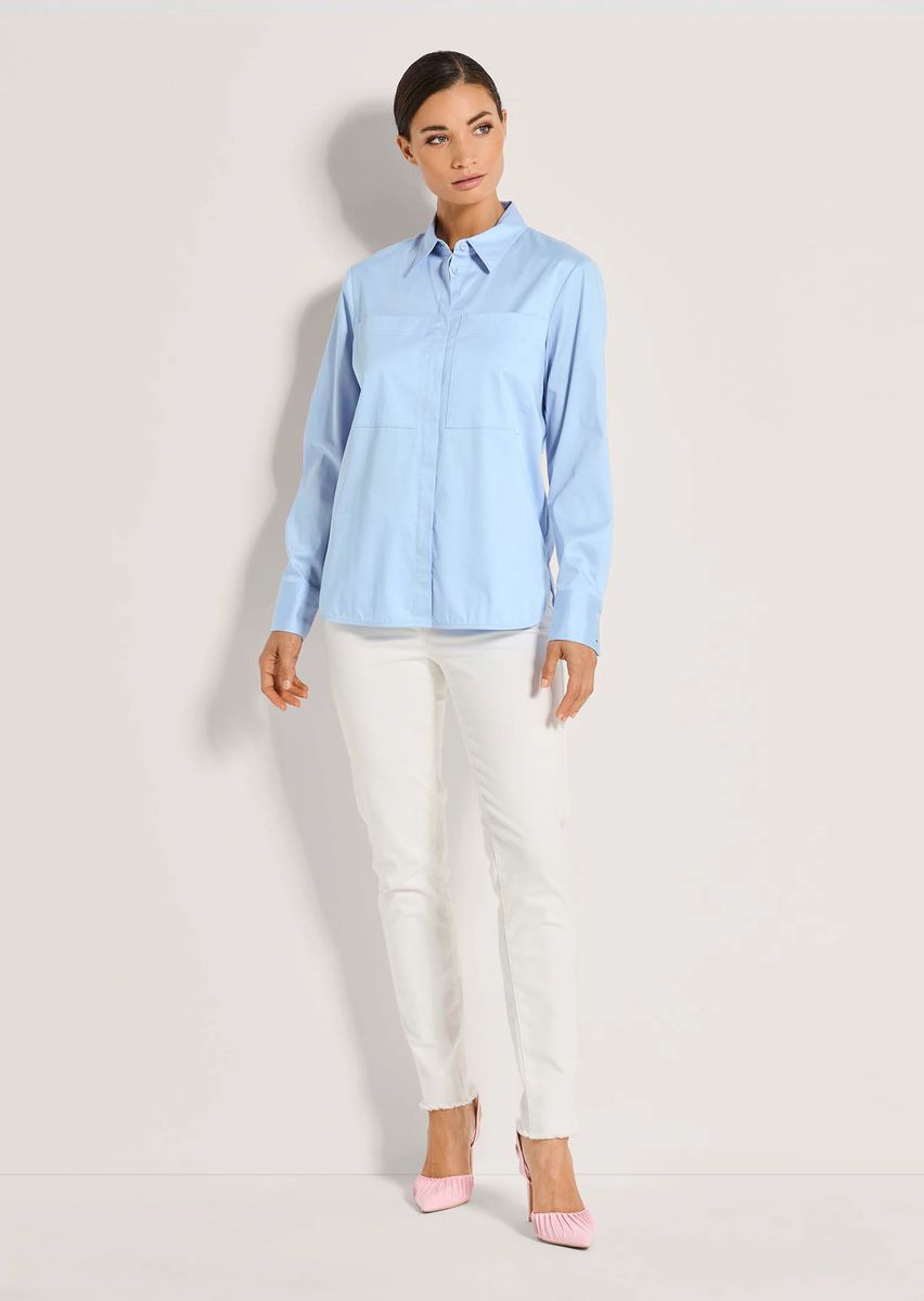 Lange Oversize-Bluse aus Baumwoll-Stretch