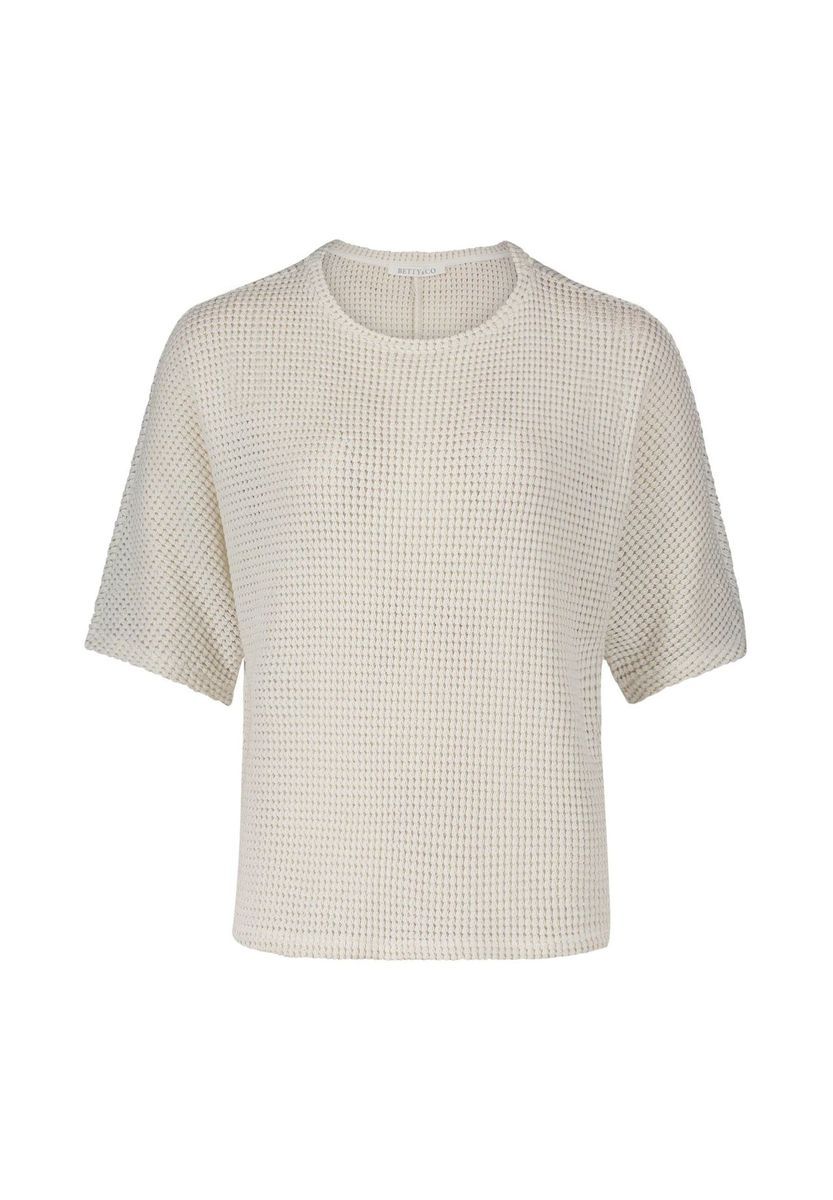 Strukturierter Kurzarm-Fledermaus-Pullover