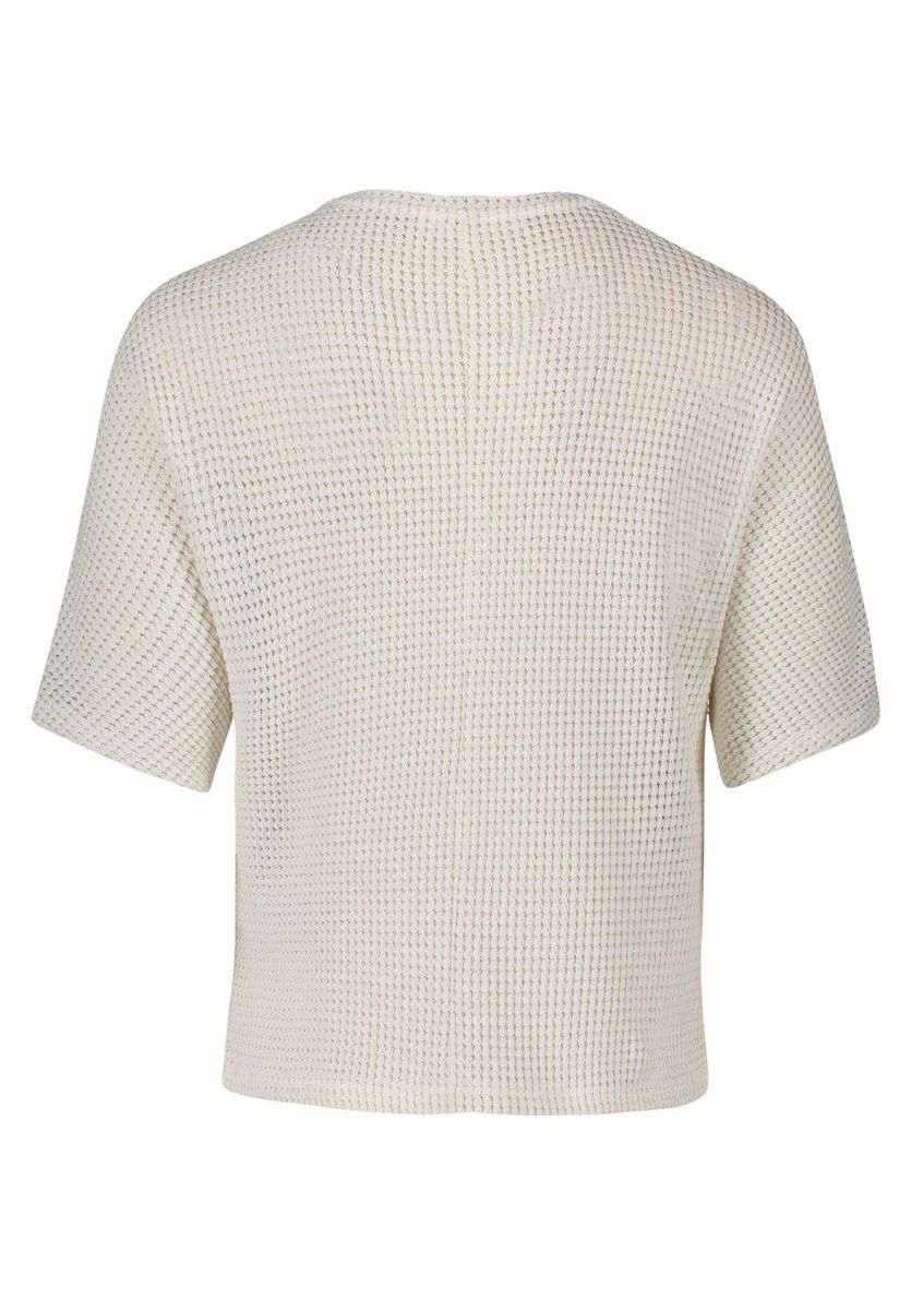 Strukturierter Kurzarm-Fledermaus-Pullover