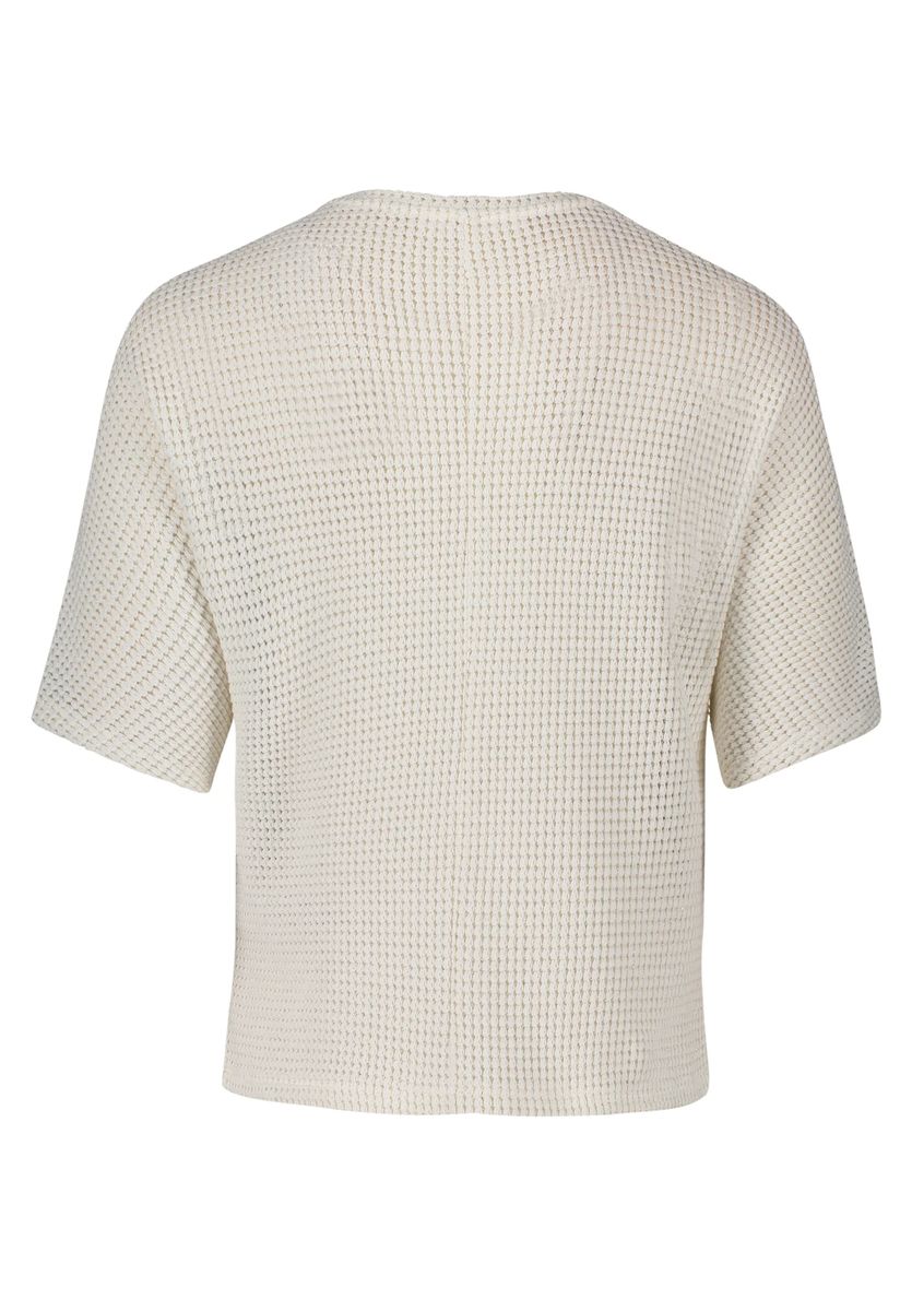 Strukturierter Kurzarm-Fledermaus-Pullover
