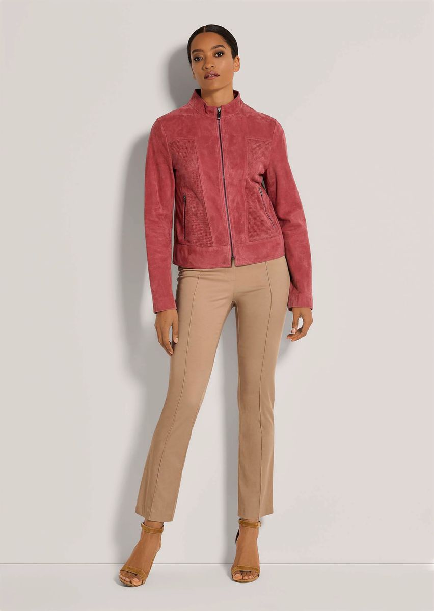 Sportive Ziegenvelours-Jacke mit Reißverschluss
