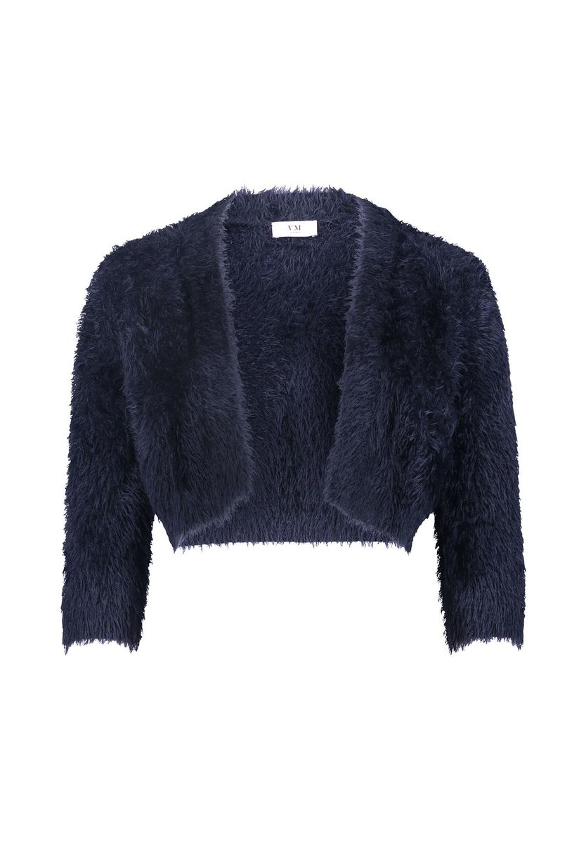 Flauschiger Strickbolero mit Fransenstruktur