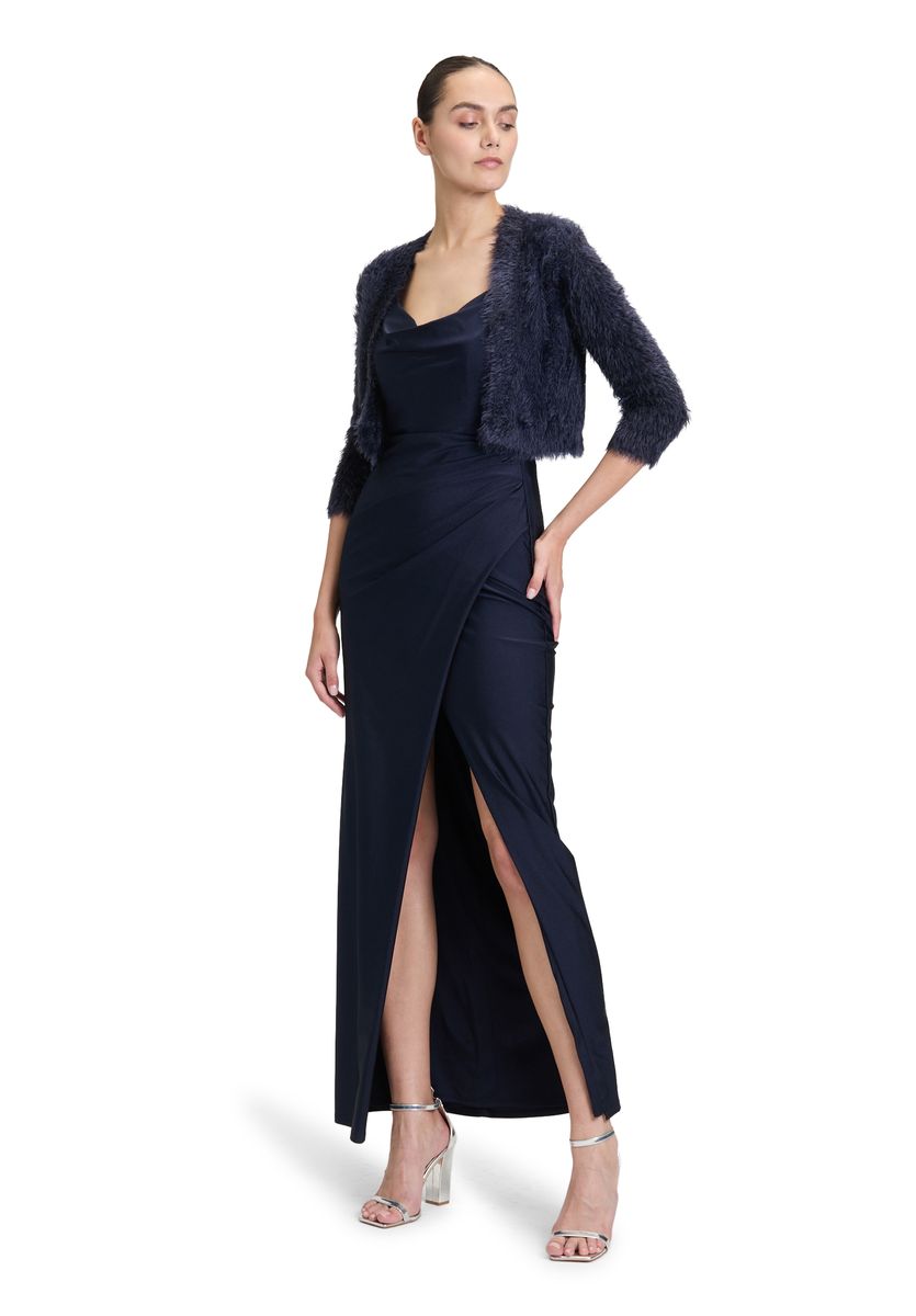 Flauschiger Strickbolero mit Fransenstruktur