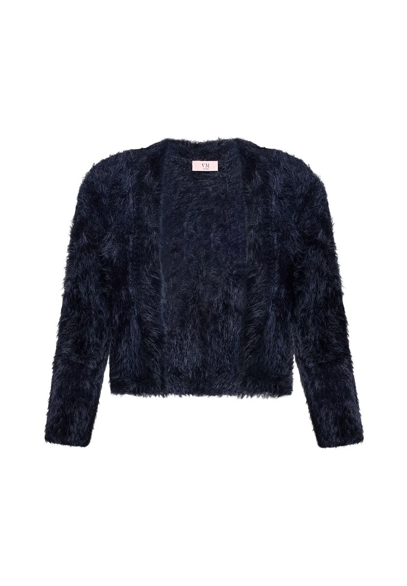 Flauschiger Strickbolero mit Fransenstruktur