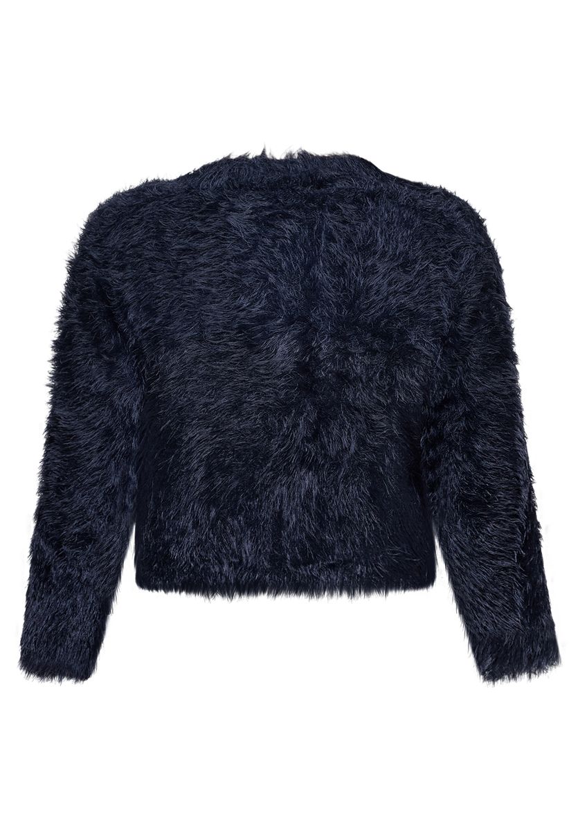 Flauschiger Strickbolero mit Fransenstruktur