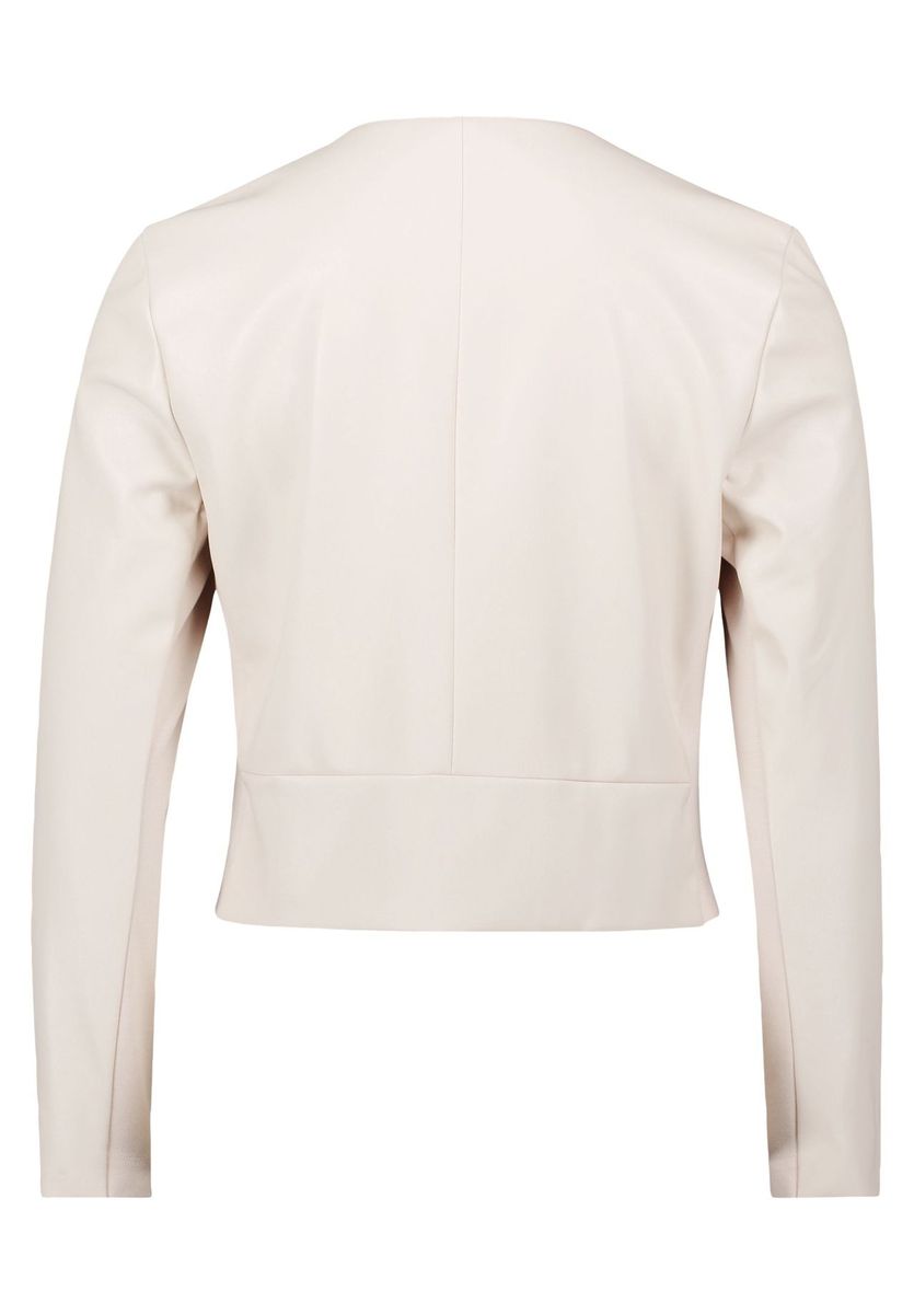 Jacke aus Lederimitat mit Rundhalsausschnitt