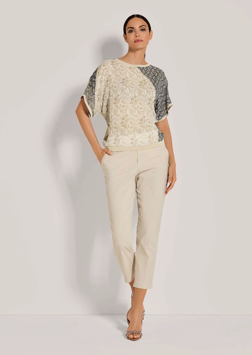 Paisley-Shirt im Material-Mix