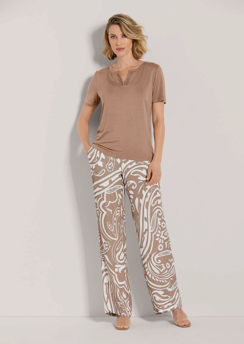 Tunika-Shirt mit feiner Spitze