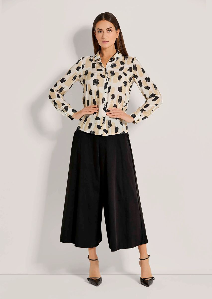 Hemdbluse mit abstraktem Maler-Print