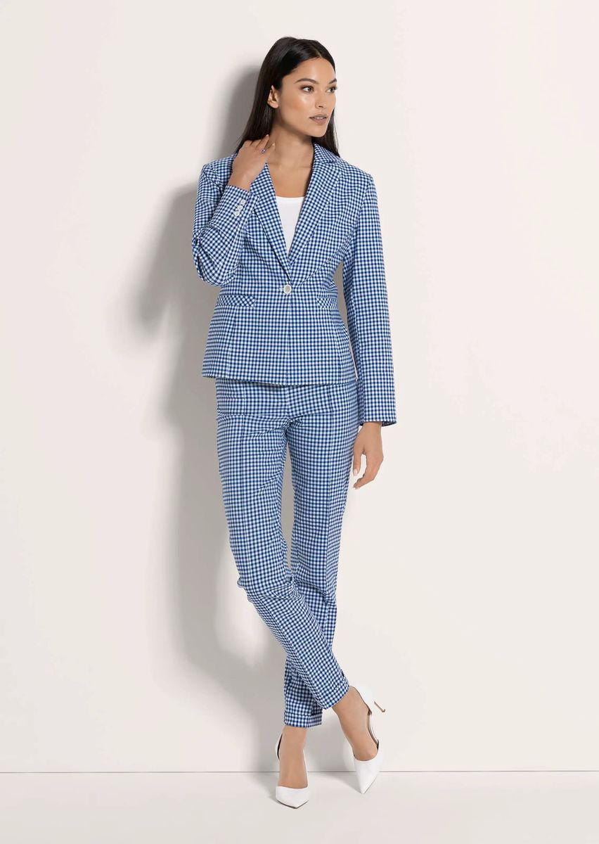 Taillierter Blazer mit Vichy-Karo
