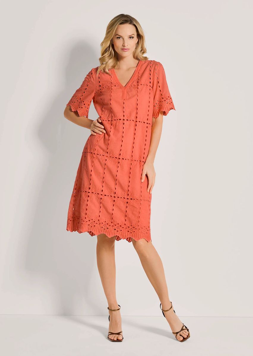 Besticktes Tunika-Kleid aus Baumwolle