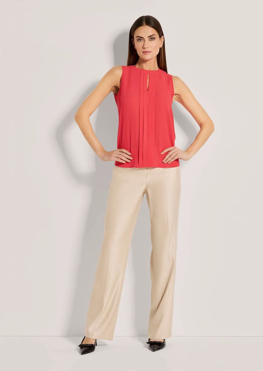 Elegante Ärmellose Bluse mit Biesen