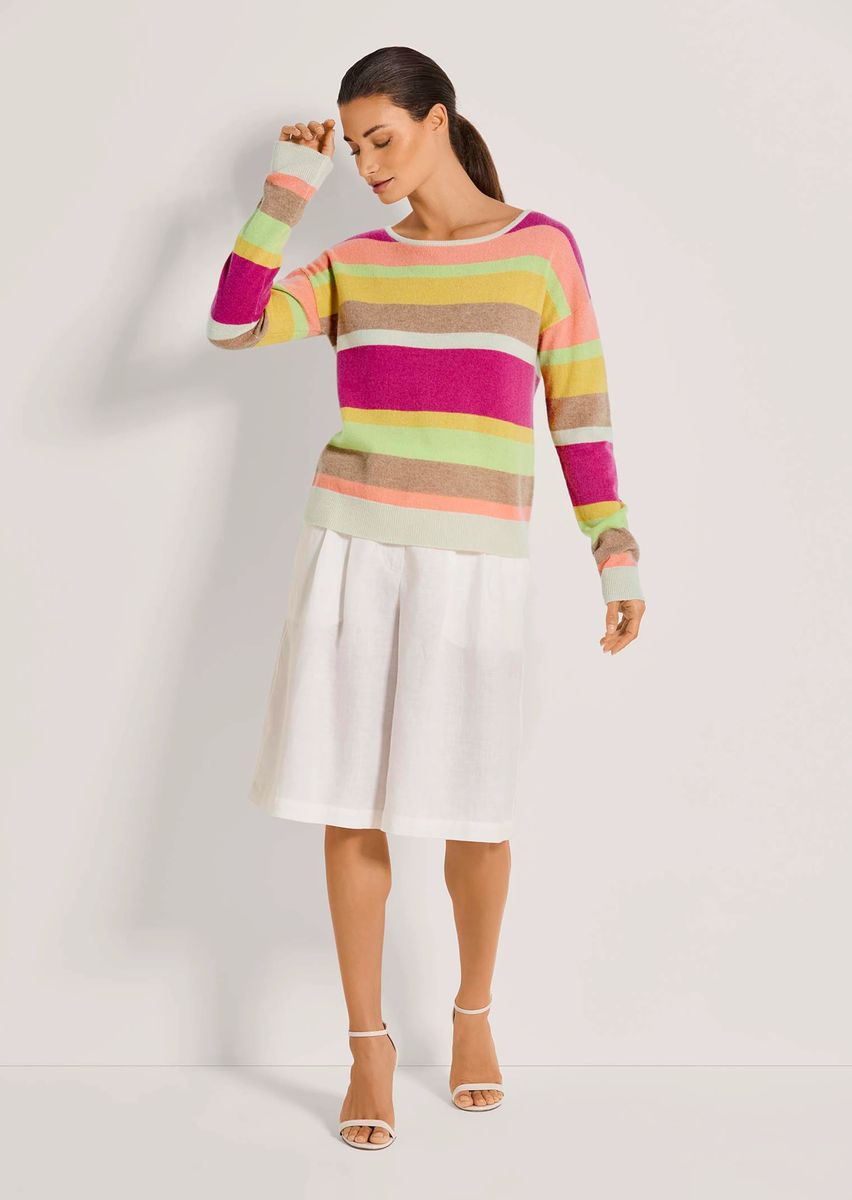 Mehrfarbig gestreifter Kaschmir-Pullover