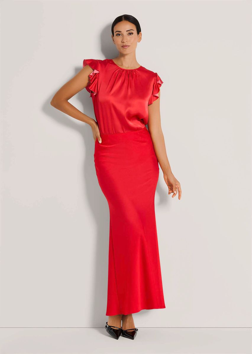 Eleganter Satin-Maxirock in Fishtail-Form