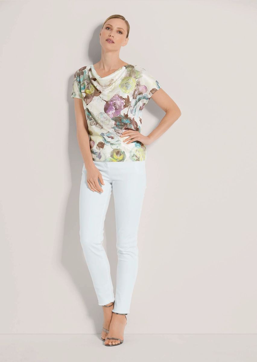 Fließendes Top mit Aquarell-Blumenmuster