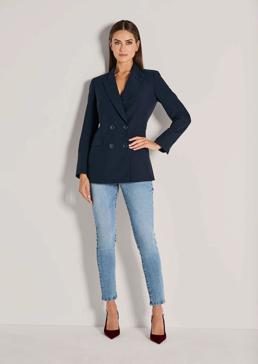 Zweireihiger Longblazer in Taillenform