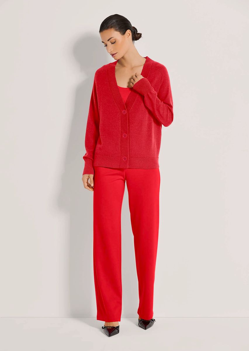 Lässige kurze V-Ausschnitt Strickjacke