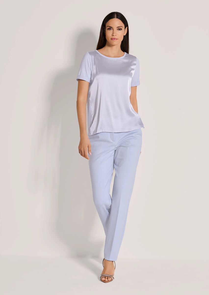 Schimmerndes Satin-Blusen-Shirt