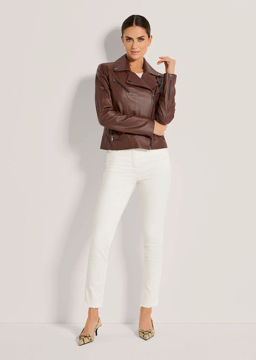 Edle Lederjacke im Biker-Stil