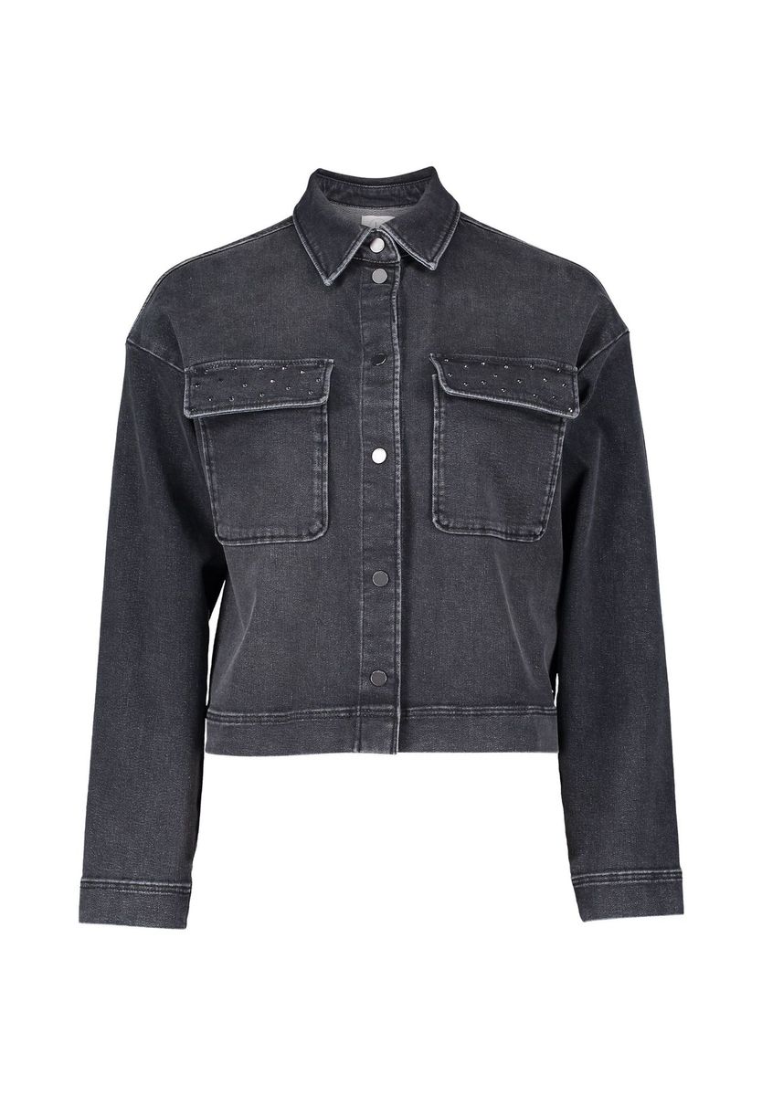 Oversized-Jeansjacke mit Nieten-Details