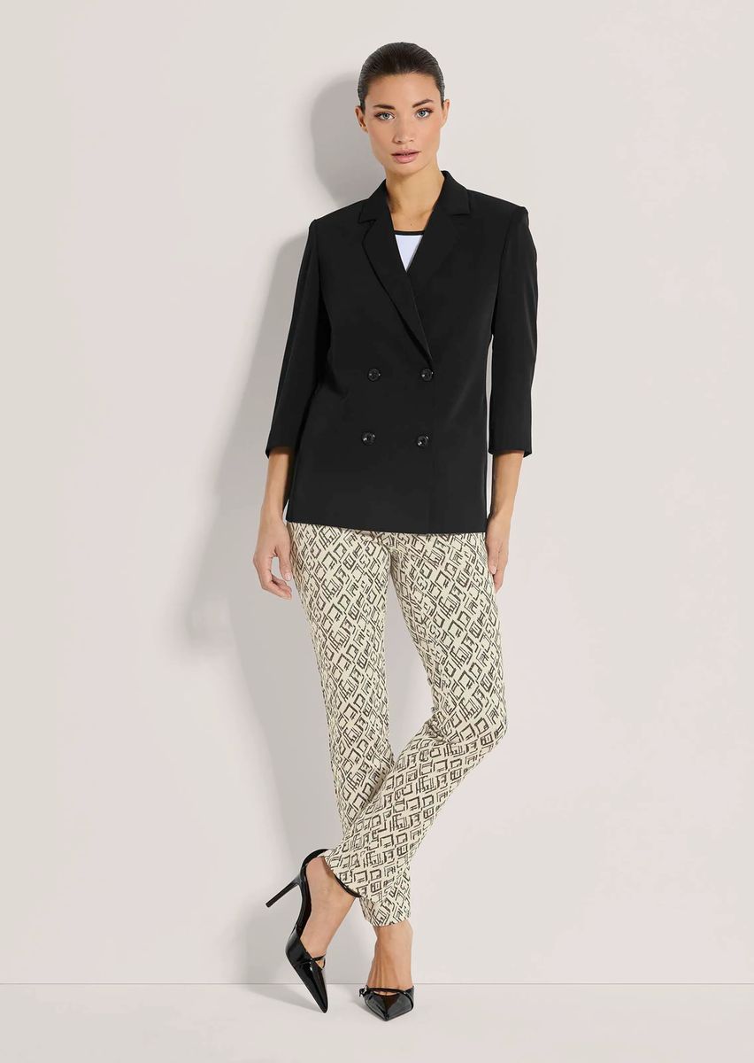 Zweireihiger Blazer mit 3/4-Ärmeln