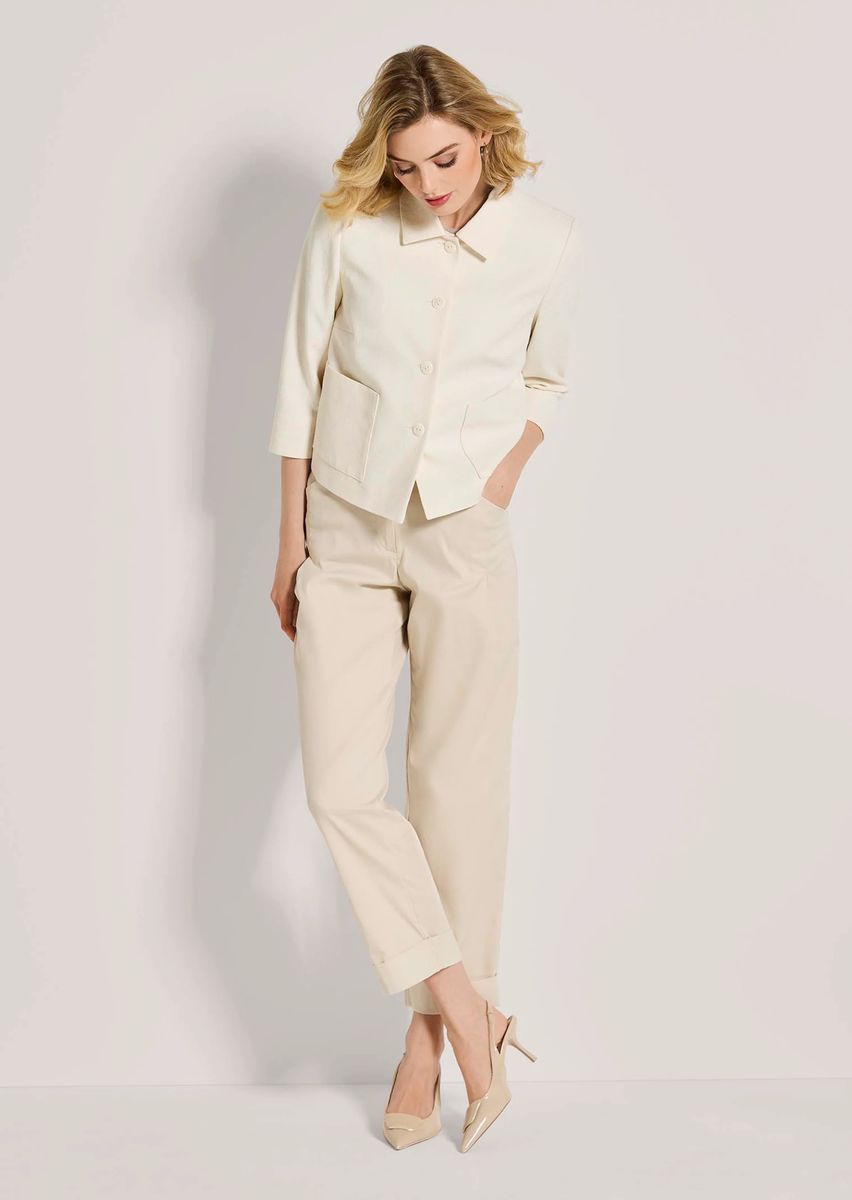 Einreihiger Kurzblazer mit Jacquard-Muster