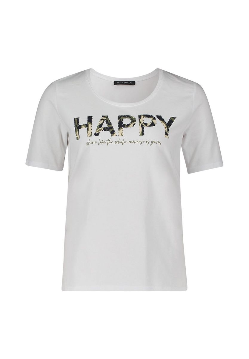 T-Shirt mit funkelndem Happy-Print