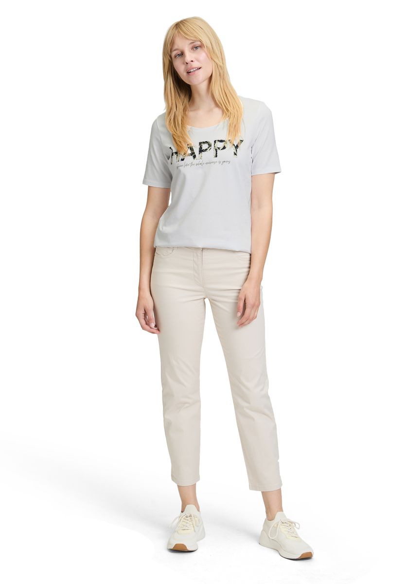 T-Shirt mit funkelndem Happy-Print