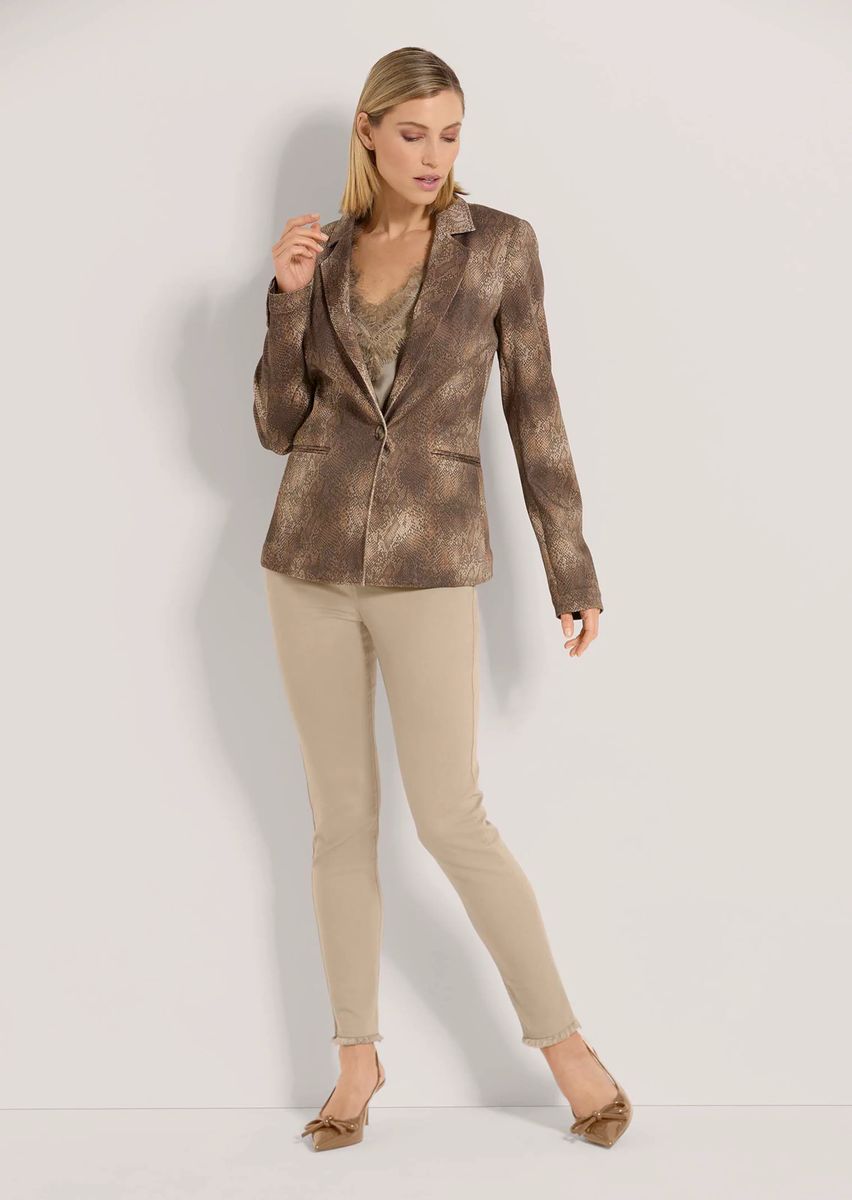 Taillierter Blazer mit Schlangen-Print