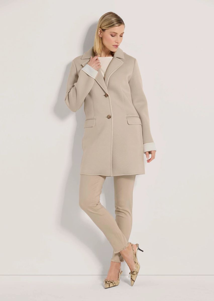 Lange Jerseyjacke mit Revers