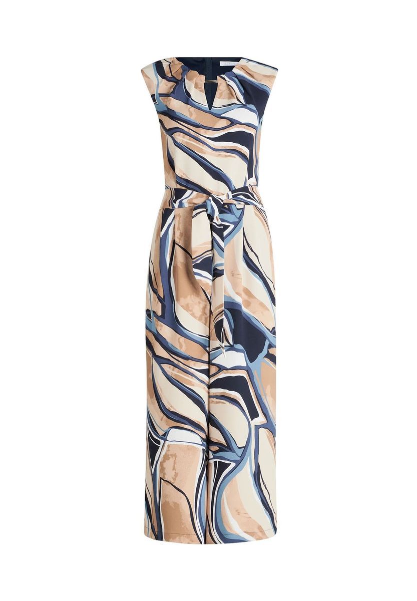 Fließender Jumpsuit mit abstraktem Muster