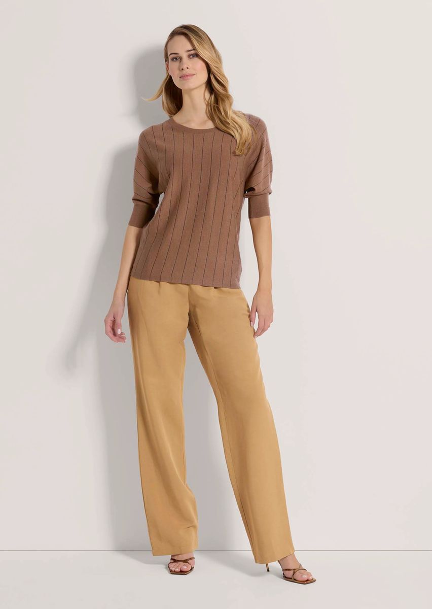 Oversize-Stricktop mit Metallic-Streifen