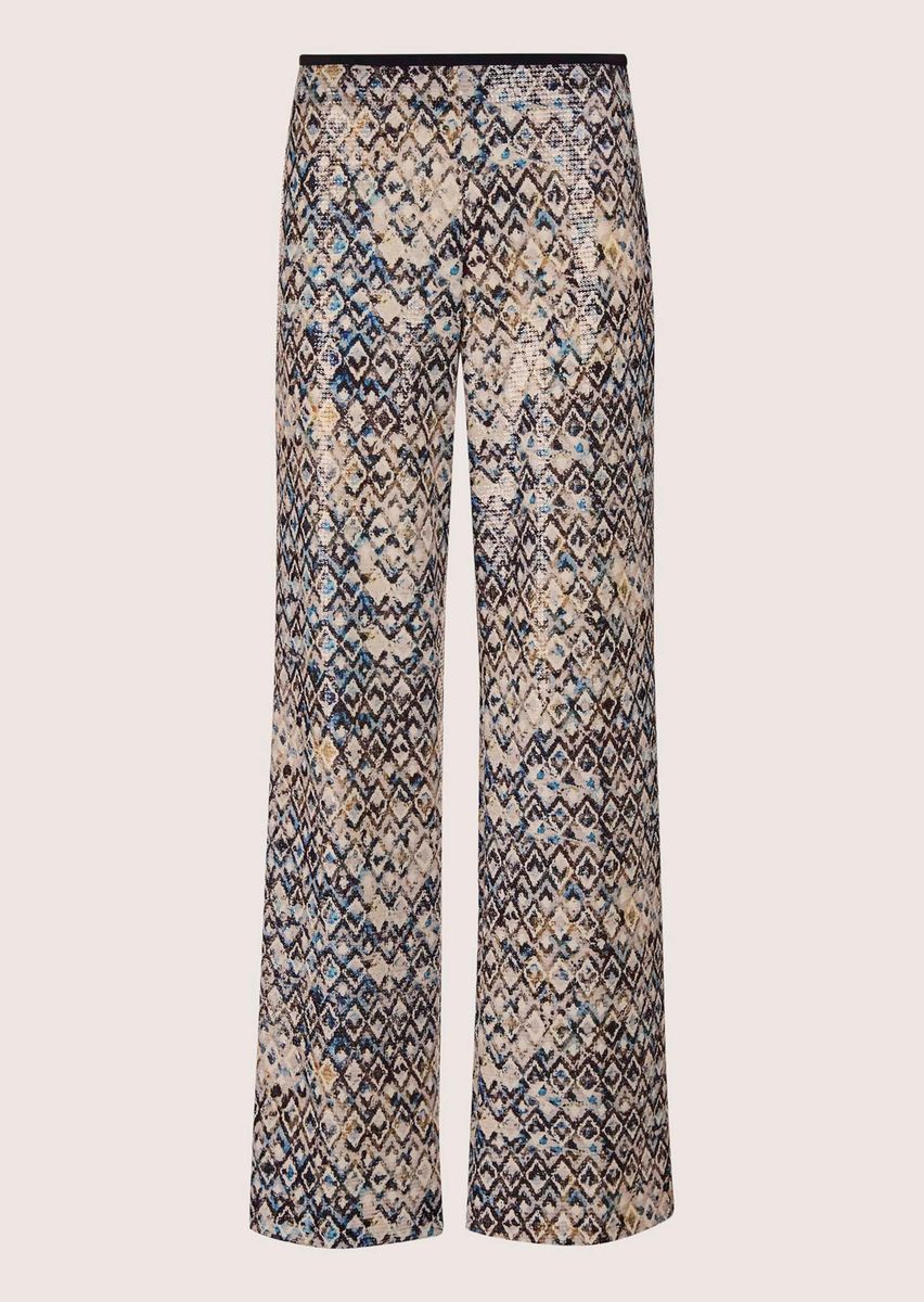 Weite Palazzohose mit Pailletten-Muster