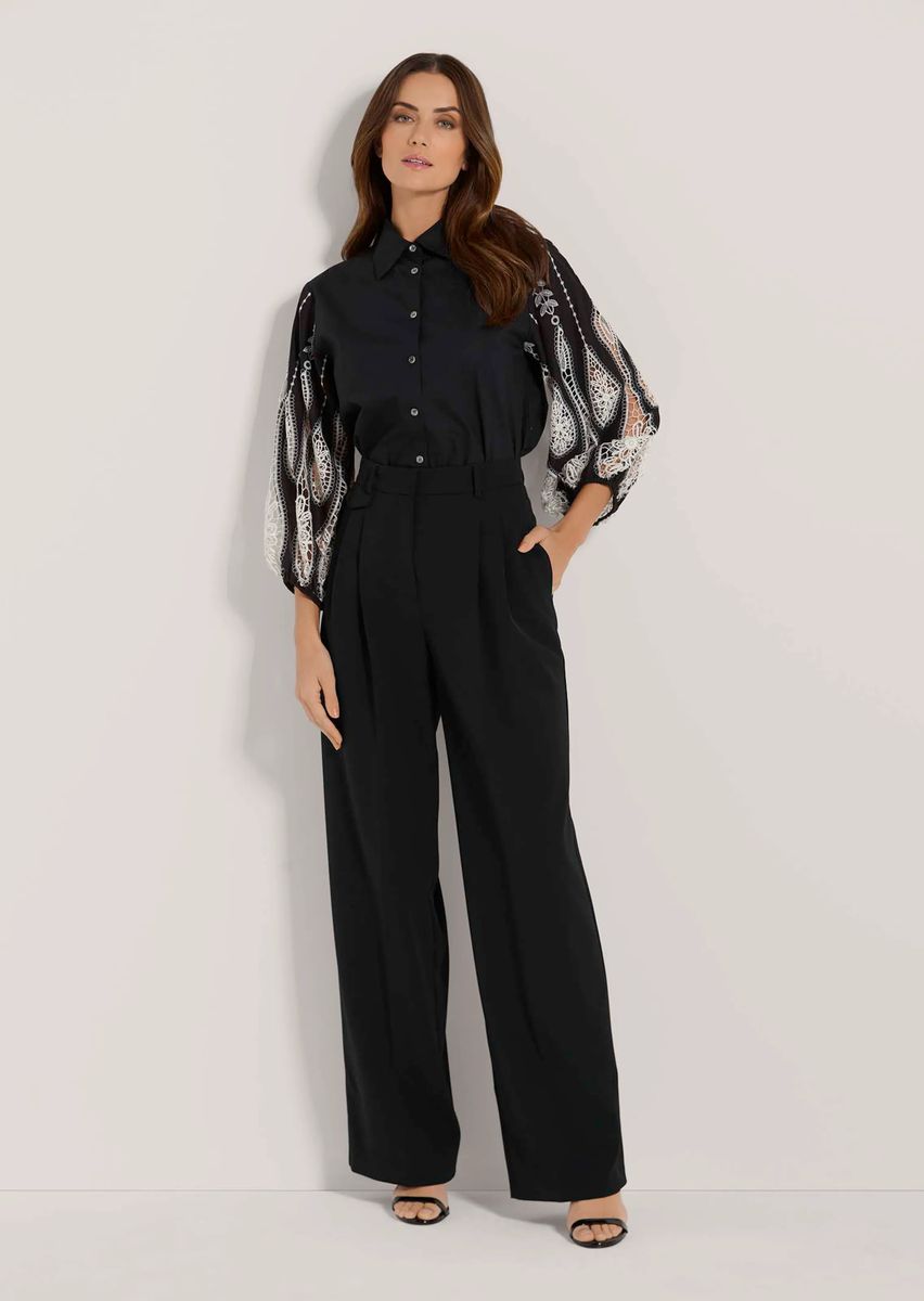 Elegante High-Waist Hose mit weitem Bein