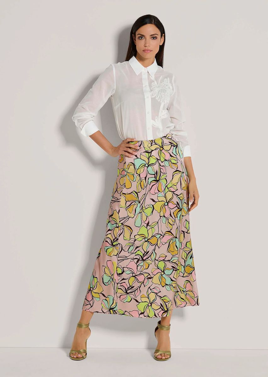 Fließender Maxirock mit Blumenprint