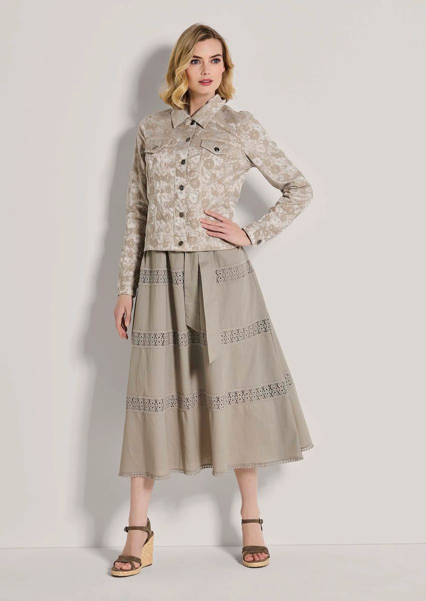 Kurze Jeansjacke mit Jacquard-Muster
